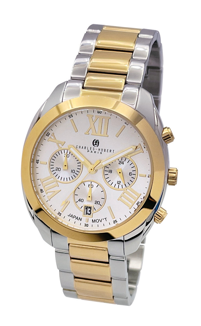 Charles-Hubert Two-Tone Stainless Steel Chronograph Quartz Watch 4034-W