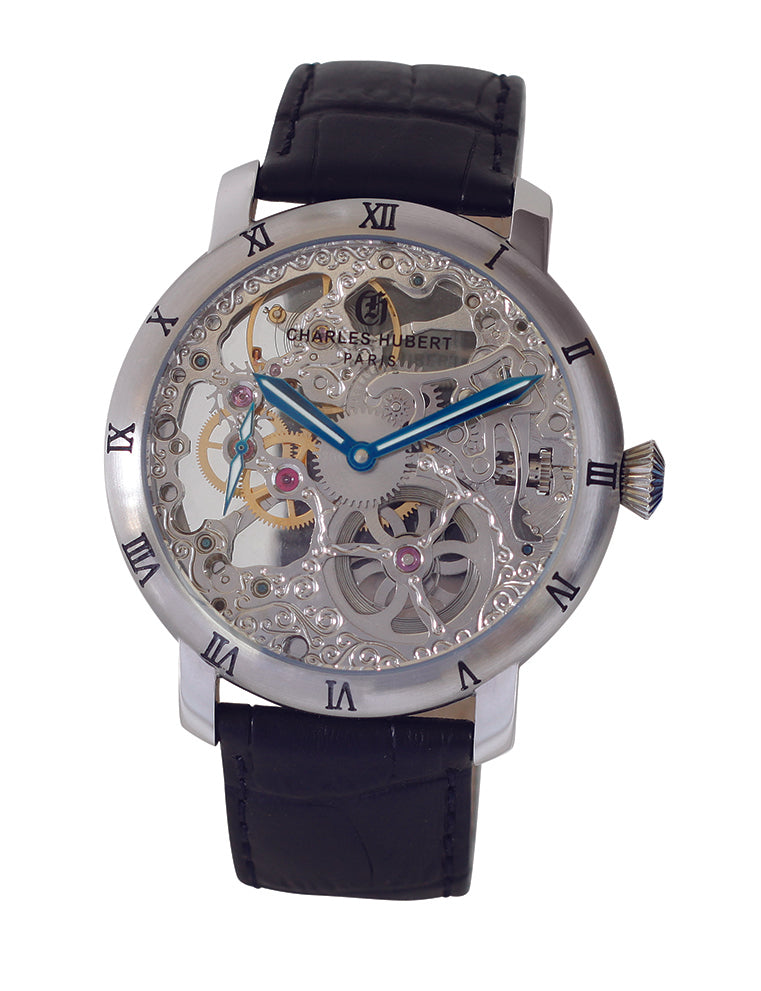 Charles Hubert Stainless Steel Mechanical Wrist Watch 4038-C