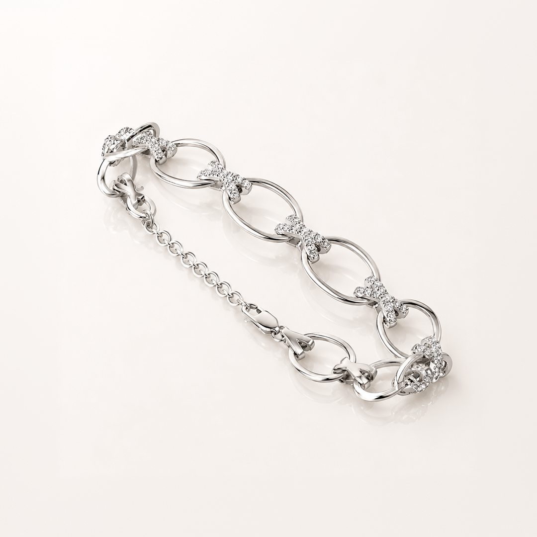 True Origin Lab Grown Diamond VS+ F+ 7 in with 1 in extension Complete X and O Bracelet