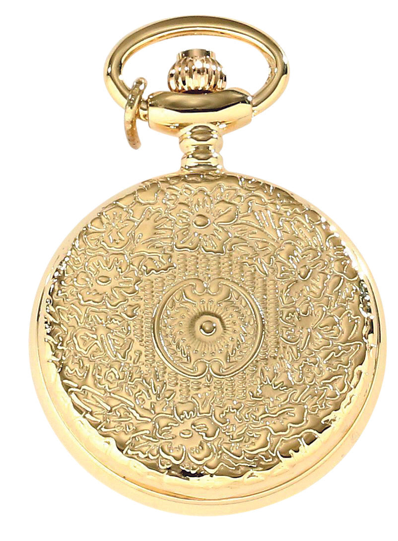 Charles Hubert Gold-Plated Full Hunter Quartz Pendant Watch 6818