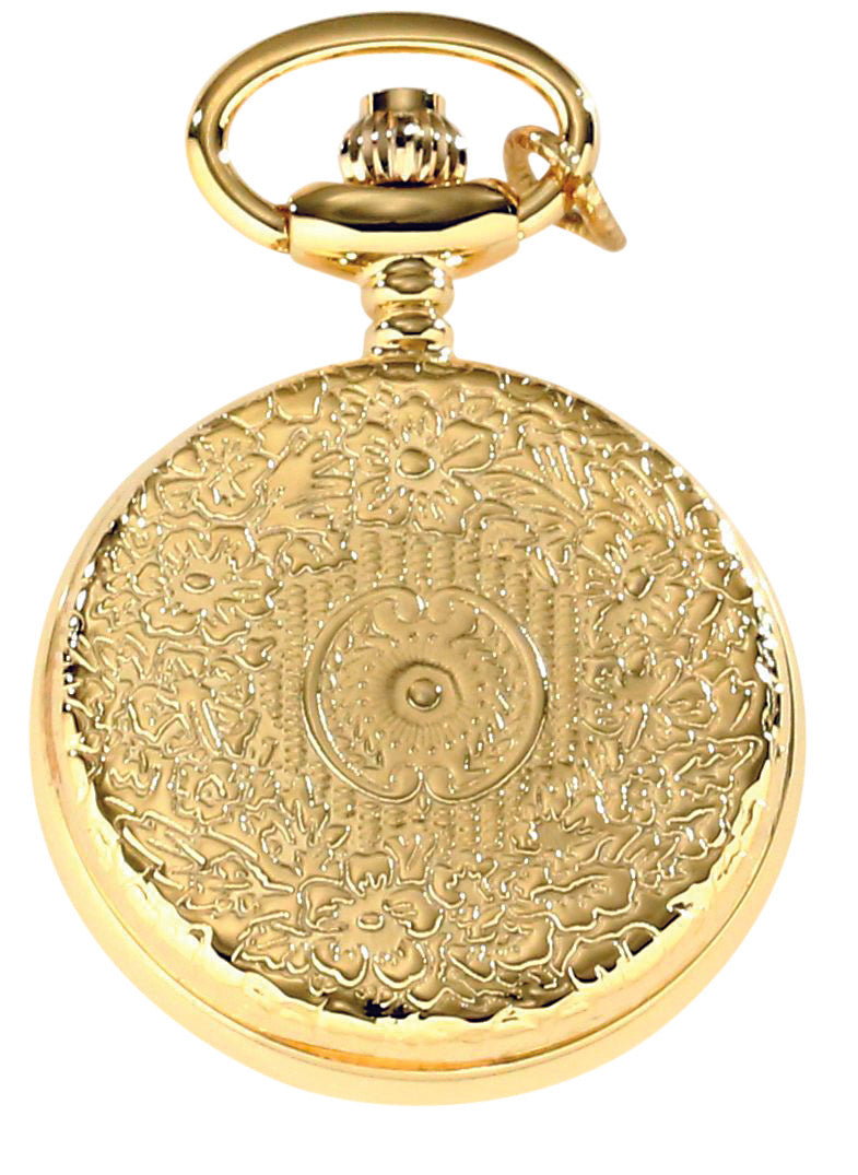 Charles Hubert Gold-Plated Full Hunter Quartz Pendant Watch 6823