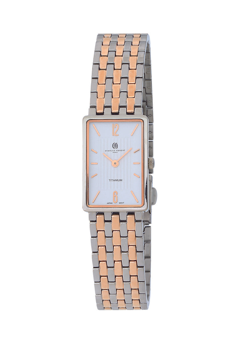 Charles-Hubert Two-Tone Titanium Quartz Watch 6925-RG