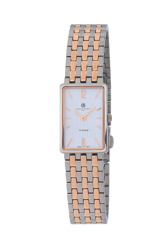 Charles-Hubert Two-Tone Titanium Quartz Watch 6925-RG