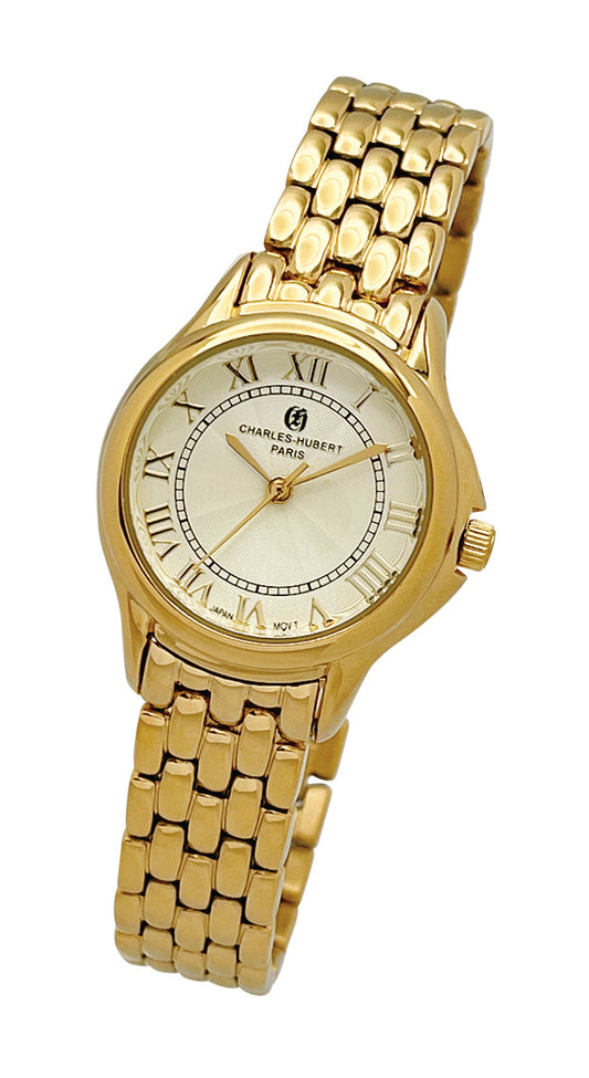 Charles-Hubert Gold-Plated Quartz Watch 6927-G