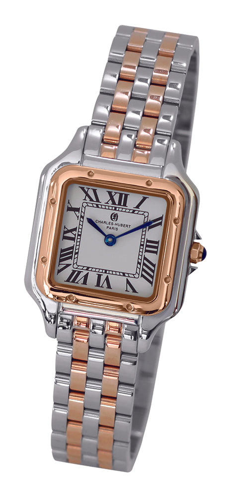 Charles-Hubert Two-Tone Rose Gold Stainless Steel Quartz Watch 6931-RG