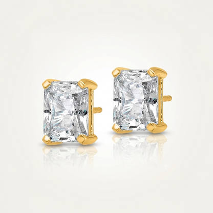 True Origin Lab Grown Diamond VS+ F+ Radiant Four Prong Heavy Weight Complete Stud Earrings