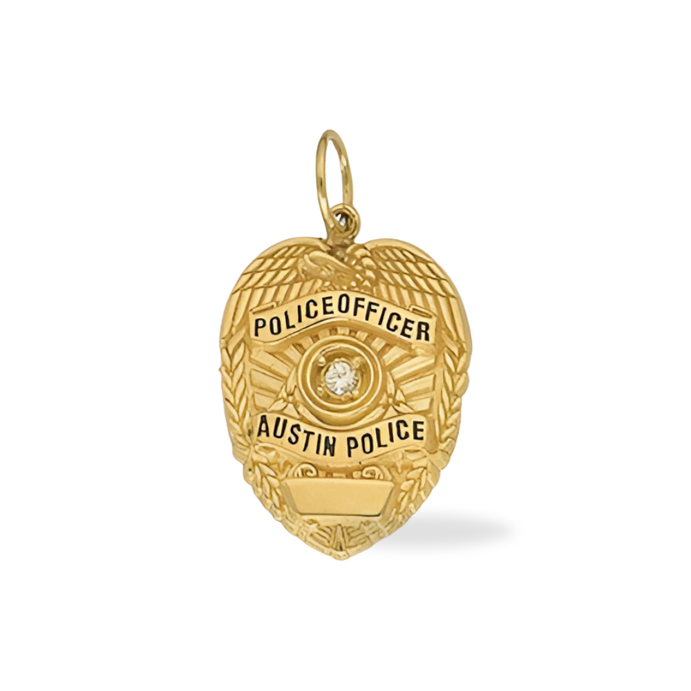 APD Medium Badge Pendant - Gold