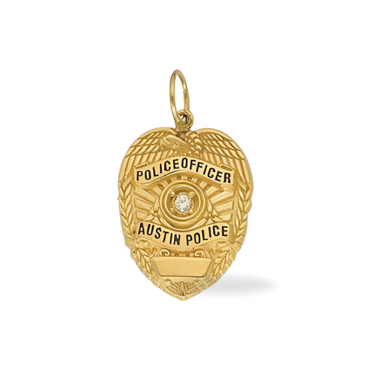 APD Medium Badge Pendant - Gold