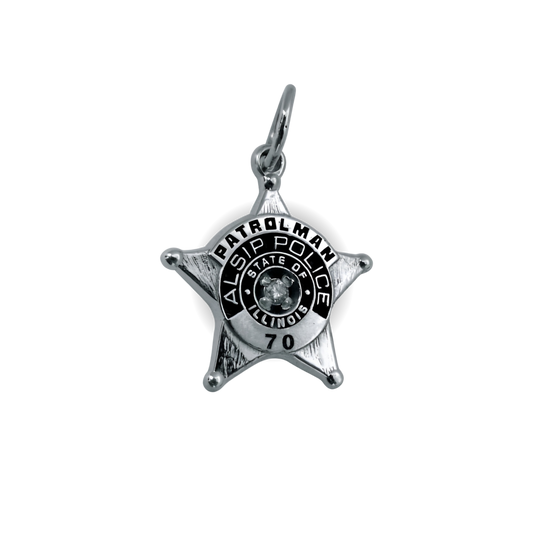 Aisip Police Department Small Badge Star Pendant - Gold