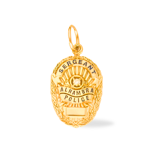 Alhambra Police Department Small Badge Pendant - Gold