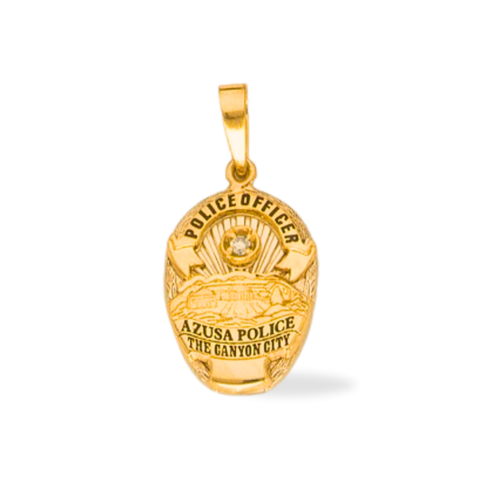 Azusa Police Department Small Badge Pendant - Gold