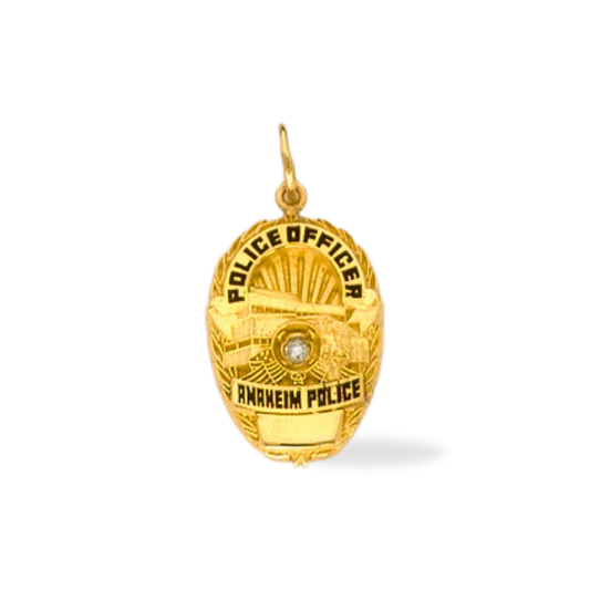 Anaheim Police Department Medium Badge Pendant - Gold