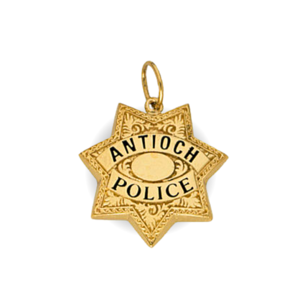 Antioch Police Department Medium Badge Pendant - Gold