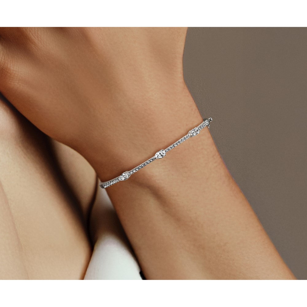 True Origin Lab Grown Diamond VS+ F+ 6.75 in Complete Hinged Bangle