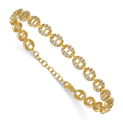 True Origin Lab Grown Diamond VS+ F+ 7 in with 1 in extension Complete Anchor Link Bracelet