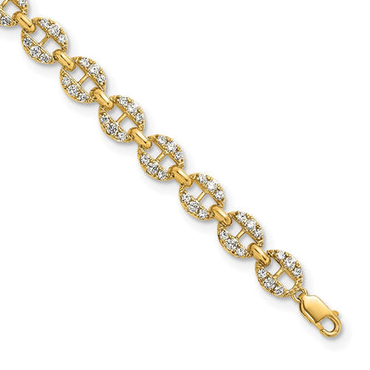 True Origin Lab Grown Diamond VS+ F+ 7 in with 1 in extension Complete Anchor Link Bracelet
