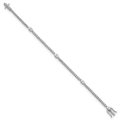 True Origin Lab Grown Diamond VS+ F+ Pear Center 7 in Complete Bracelet