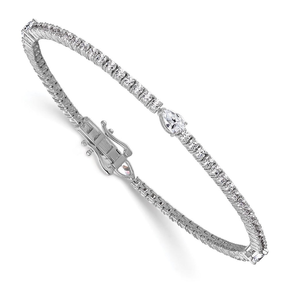 True Origin Lab Grown Diamond VS+ F+ Pear Center 7 in Complete Bracelet
