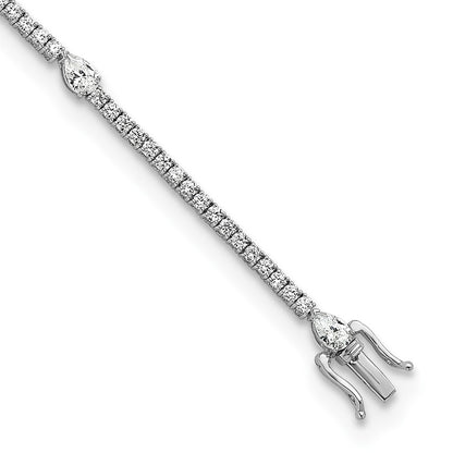 True Origin Lab Grown Diamond VS+ F+ Pear Center 7 in Complete Bracelet