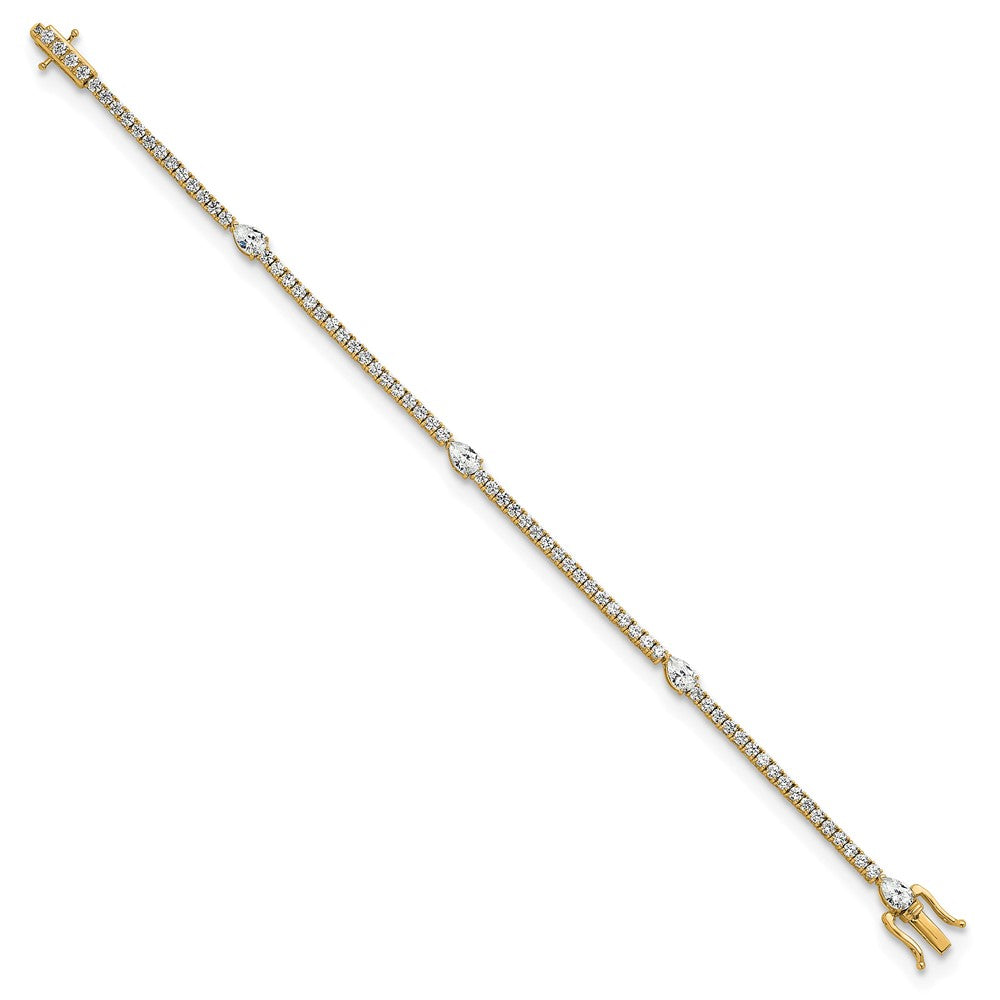 True Origin Lab Grown Diamond VS+ F+ Pear Center 7 in Complete Bracelet
