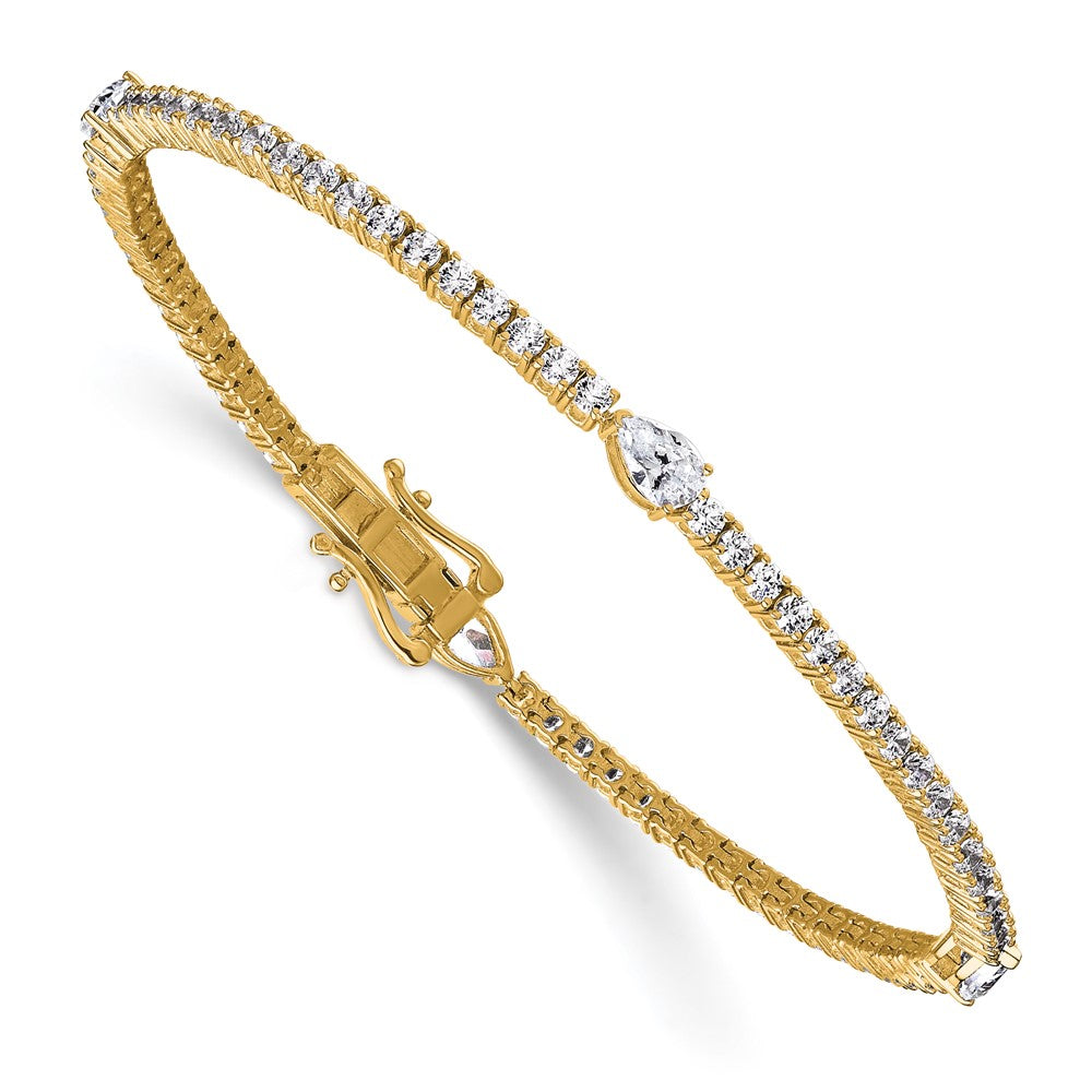 True Origin Lab Grown Diamond VS+ F+ Pear Center 7 in Complete Bracelet
