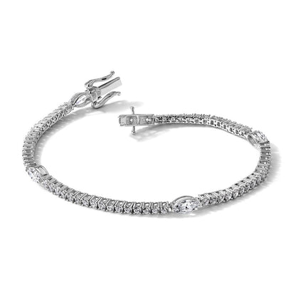 True Origin Lab Grown Diamond VS+ F+ Marquise Center 7 in Complete Bracelet