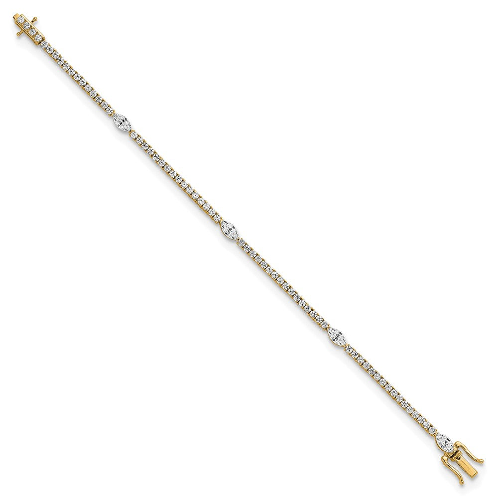 True Origin Lab Grown Diamond VS+ F+ Marquise Center 7 in Complete Bracelet