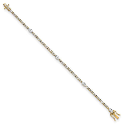 True Origin Lab Grown Diamond VS+ F+ Marquise Center 7 in Complete Bracelet