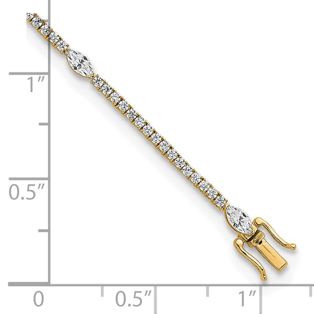 True Origin Lab Grown Diamond VS+ F+ Marquise Center 7 in Complete Bracelet