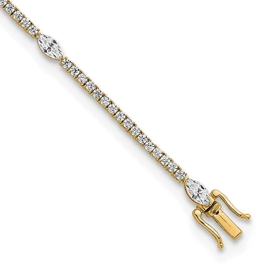 True Origin Lab Grown Diamond VS+ F+ Marquise Center 7 in Complete Bracelet
