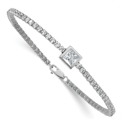 True Origin Lab Grown Diamond VS+ F+ Complete Princess Bezel-Set Tennis Bracelet