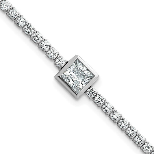 True Origin Lab Grown Diamond VS+ F+ Complete Princess Bezel-Set Tennis Bracelet
