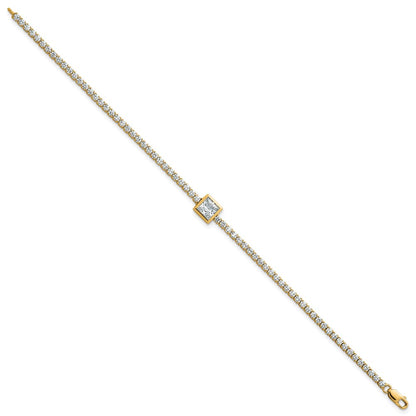 True Origin Lab Grown Diamond VS+ F+ Complete Princess Bezel-Set Tennis Bracelet