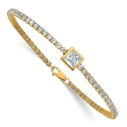 True Origin Lab Grown Diamond VS+ F+ Complete Princess Bezel-Set Tennis Bracelet