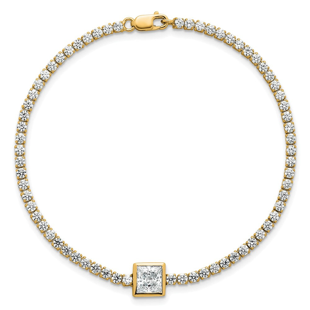True Origin Lab Grown Diamond VS+ F+ Complete Princess Bezel-Set Tennis Bracelet