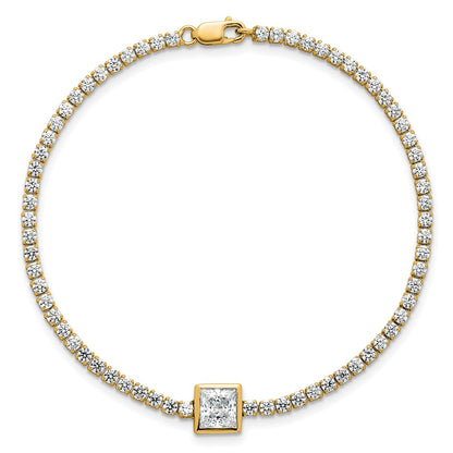 True Origin Lab Grown Diamond VS+ F+ Complete Princess Bezel-Set Tennis Bracelet
