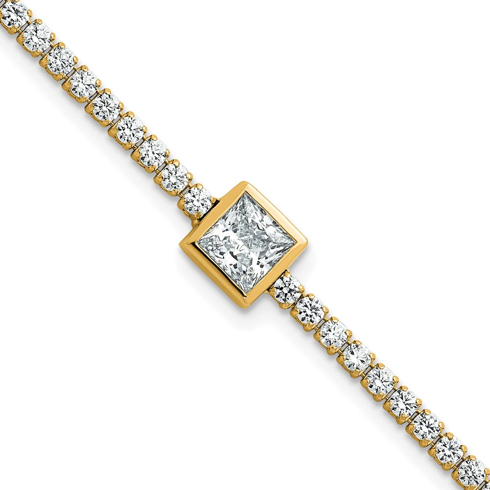 True Origin Lab Grown Diamond VS+ F+ Complete Princess Bezel-Set Tennis Bracelet