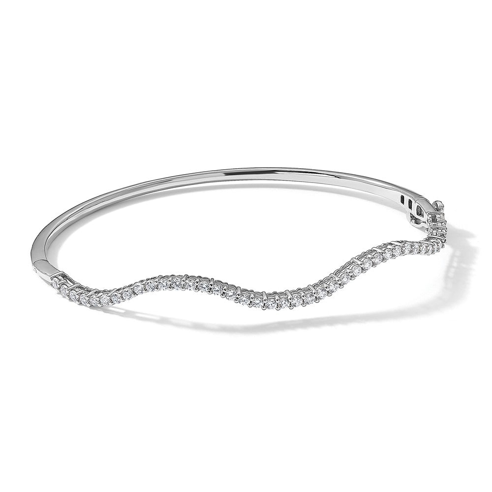 True Origin Lab Grown Diamond VS+ F+ 6.25 in Complete Wavy Bangle