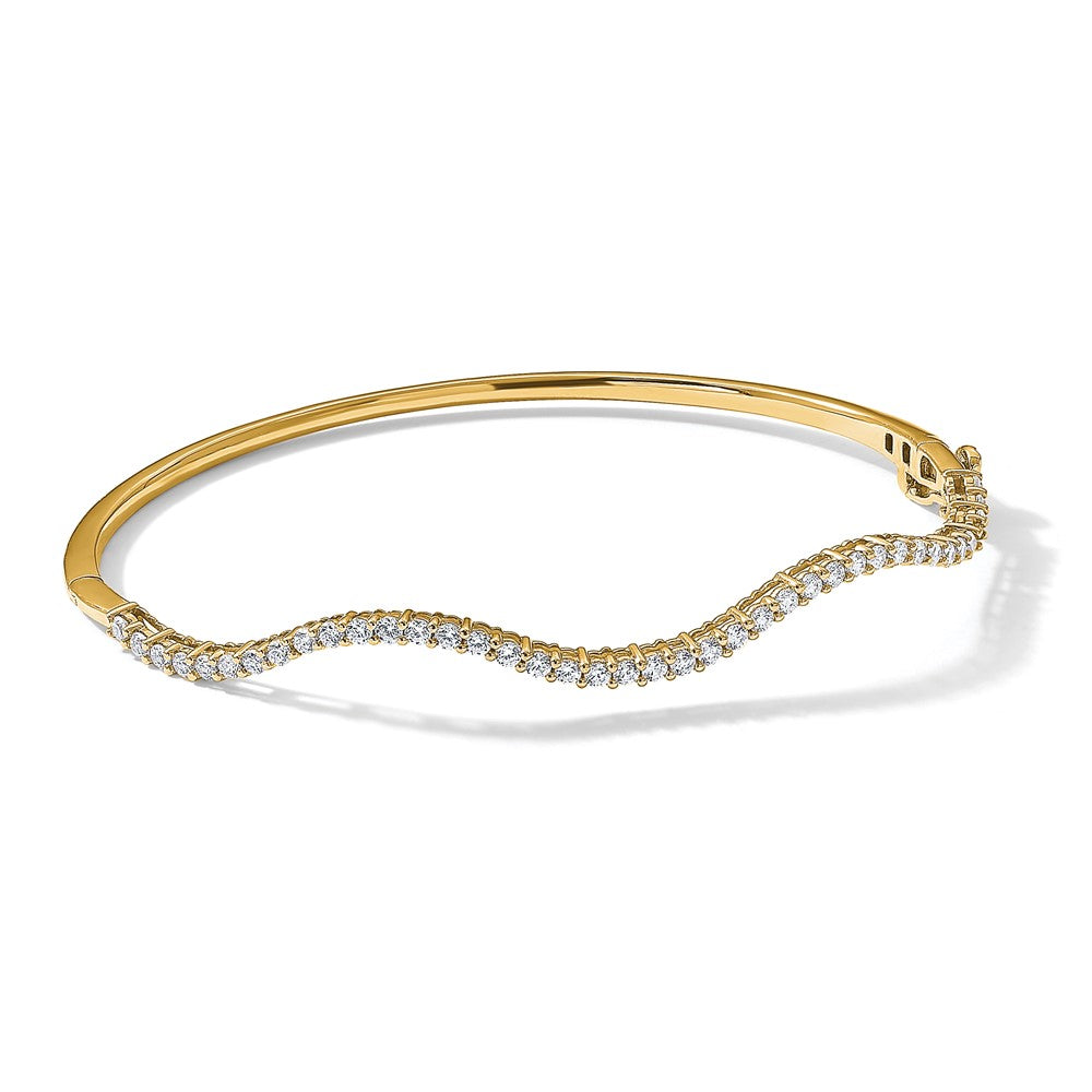 True Origin Lab Grown Diamond VS+ F+ 6.25 in Complete Wavy Bangle