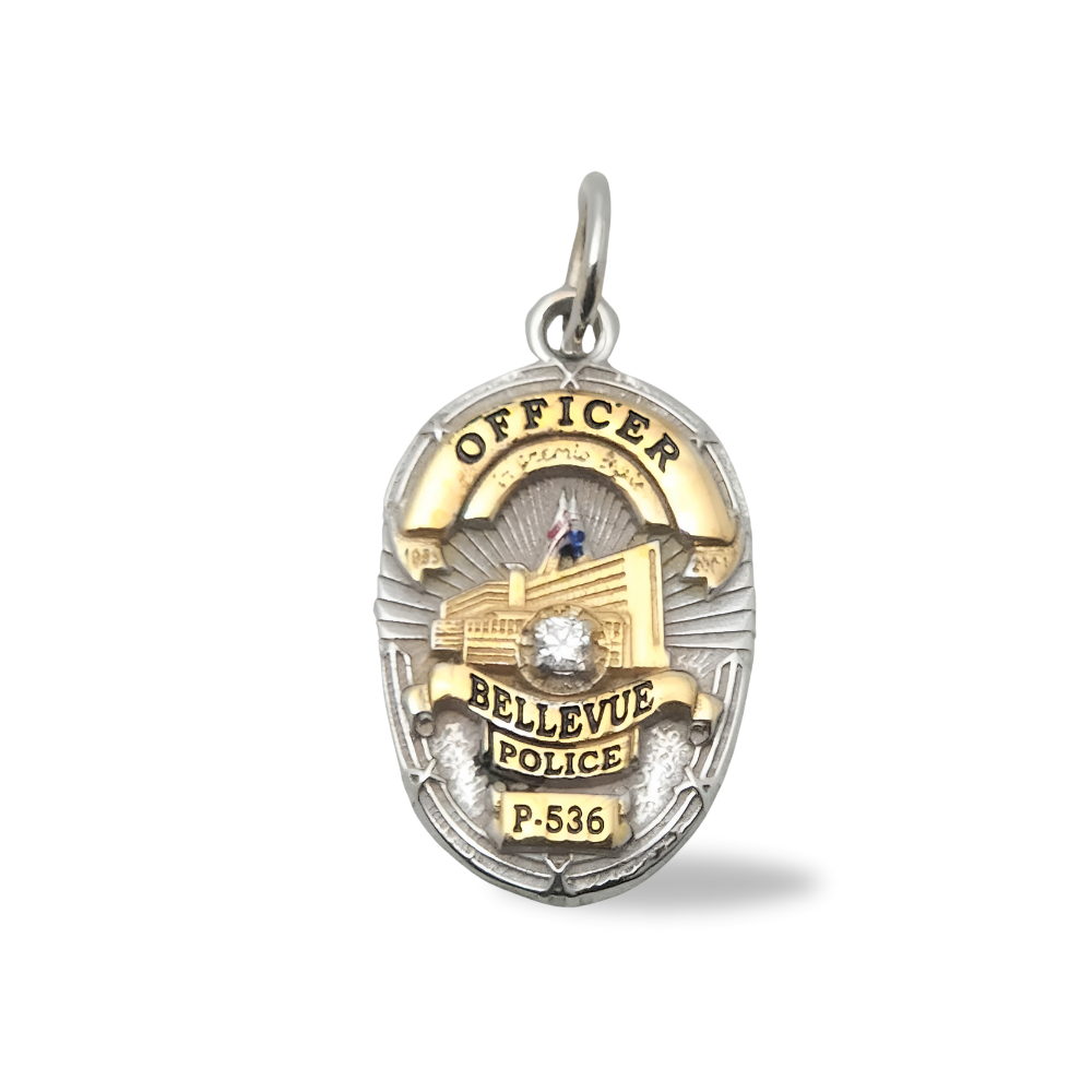 Bellevue Police Department Badge Pendant Necklace