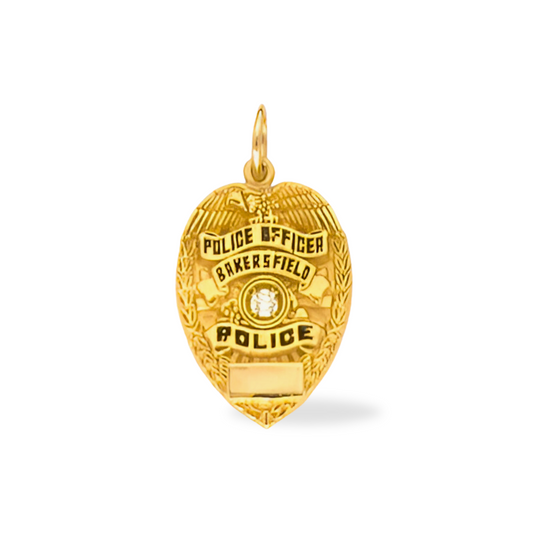 Bakersfield Police Department Medium Badge Pendant - Gold