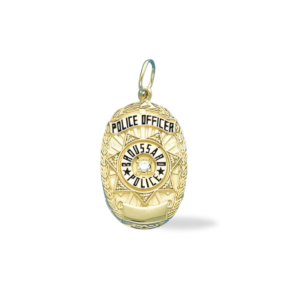 Downers Grove Fire Department Medium Badge Pendant - Gold