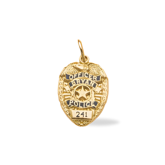 Bryan Police Department Small Badge Pendant - Gold