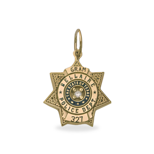 Bellaire Police Department Small Badge Pendant - Gold