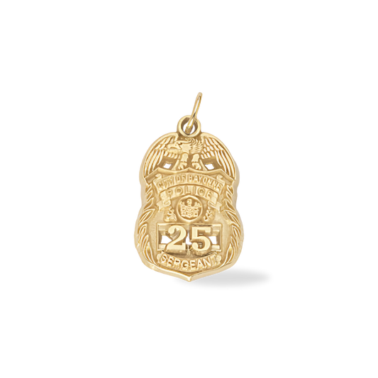 Bayonne City Police Department Medium Badge Pendant - Gold