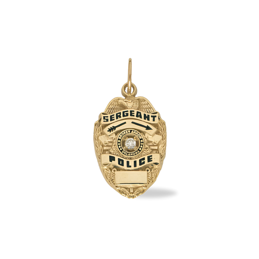 Broken Arrow Police Department Medium Badge Pendant - Gold