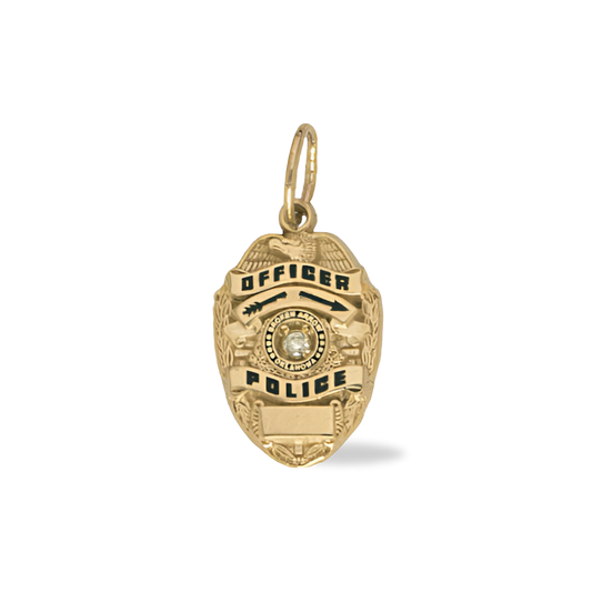 Broken Arrow Police Department Small Badge Pendant - Gold