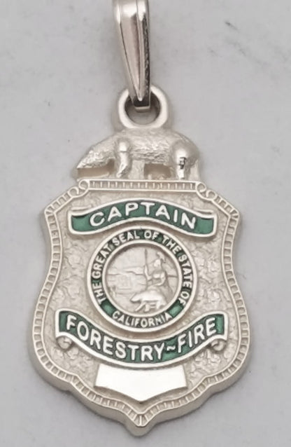 California Forestry Fire Department Badge Pendant