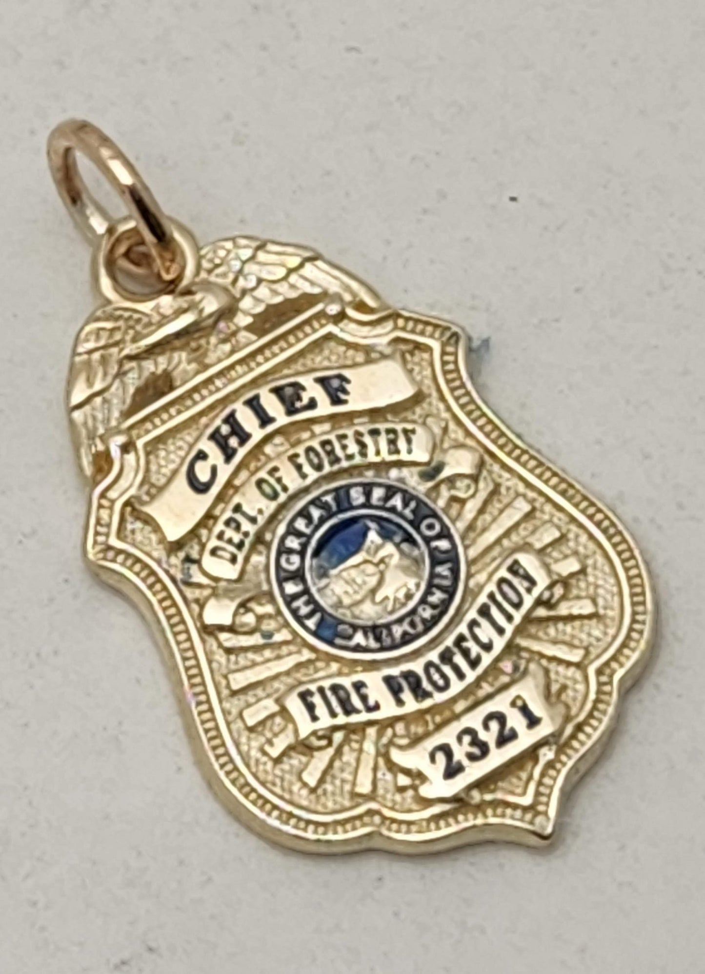 California Forestry Fire Department Badge Pendant