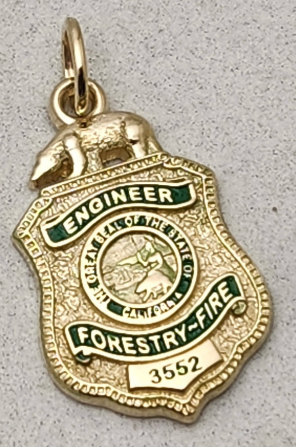 California Forestry Fire Department Badge Pendant